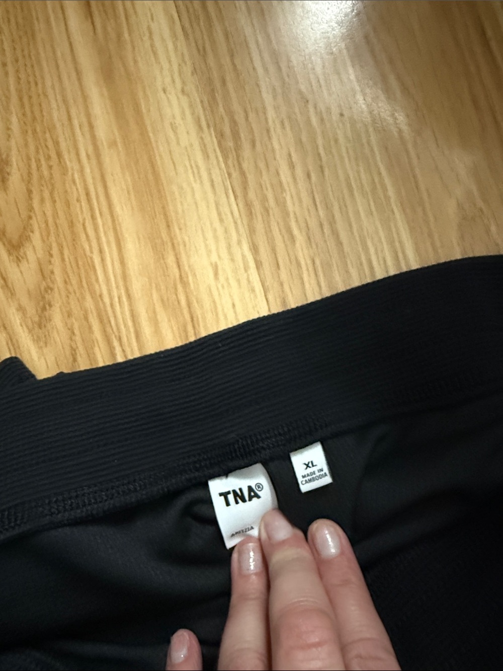 Aritzia TNA Black Leggings with Ribbed Waistband